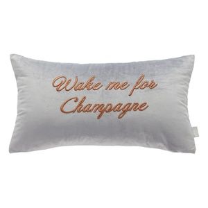 Wake Me for Champagne Velvet Accent Pillow